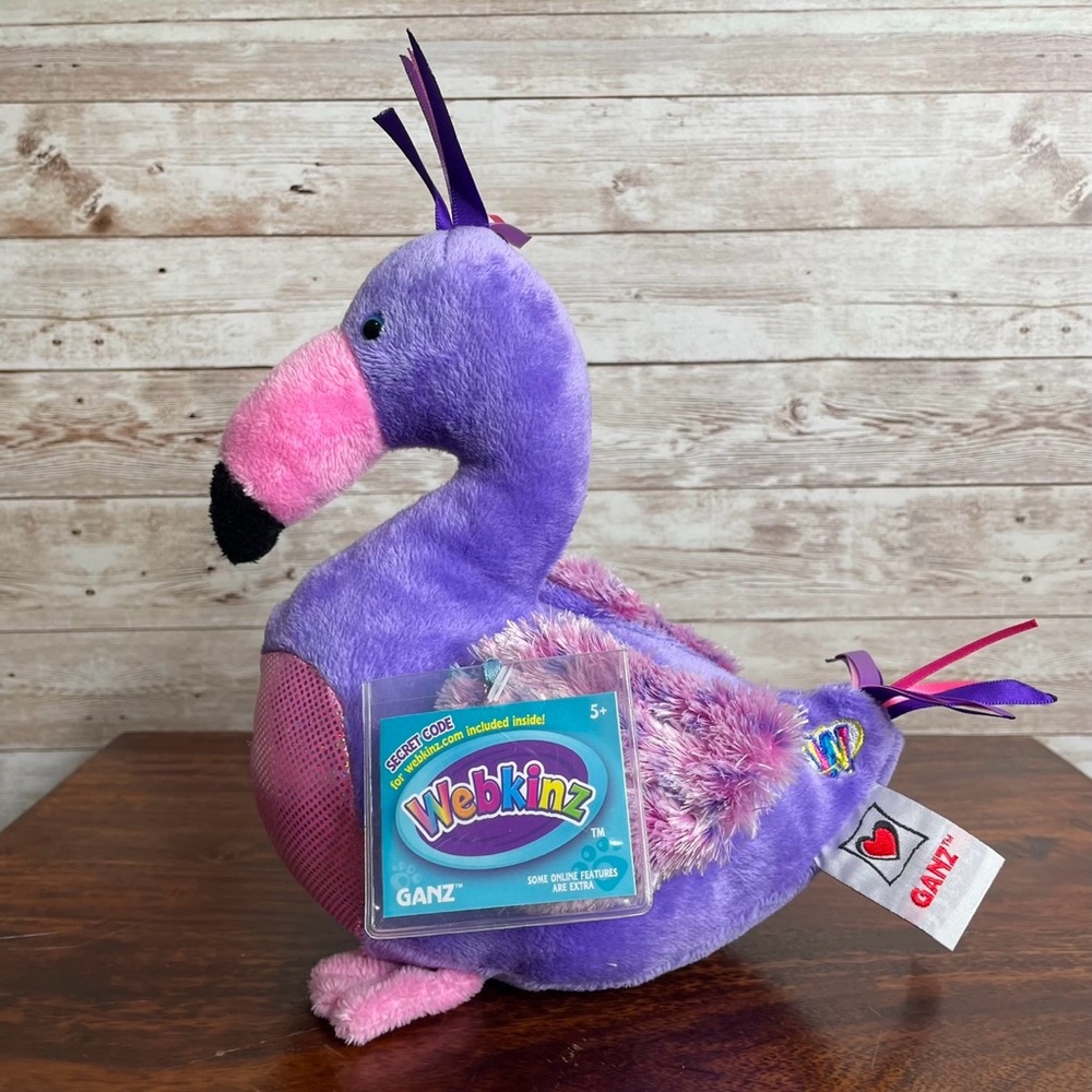NEW Webkinz Pink & Purple Plumfadoodle Plush + Sealed/Unused Virtual Code Tag